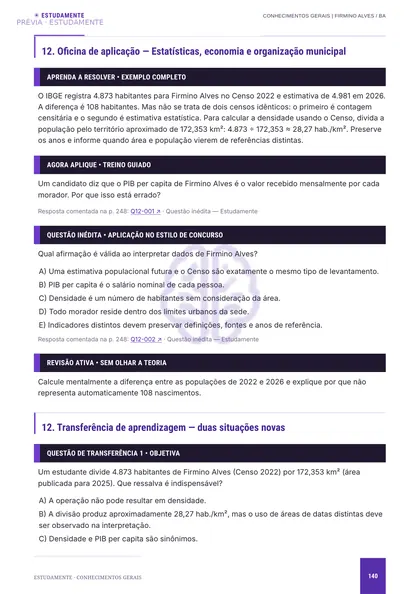 Página de exercícios da apostila