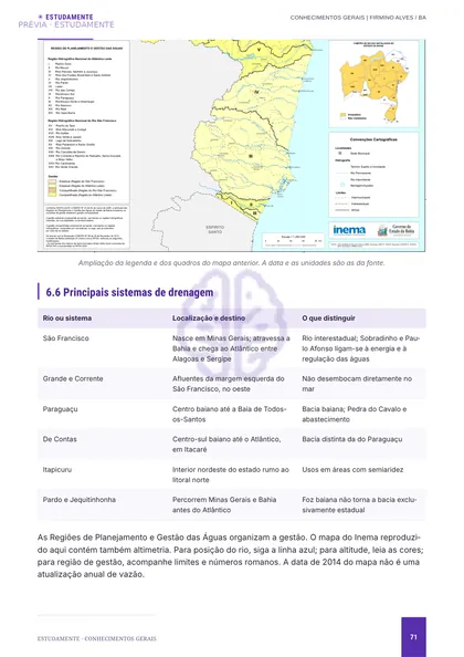 Mapa da Bahia presente no material